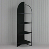 Black Metal Industrial Corner Shelf Unit - 199cm