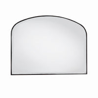 Thin Framed Overmantle Mirror - Black - 107cm