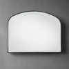 Thin Framed Overmantle Mirror - Black - 107cm