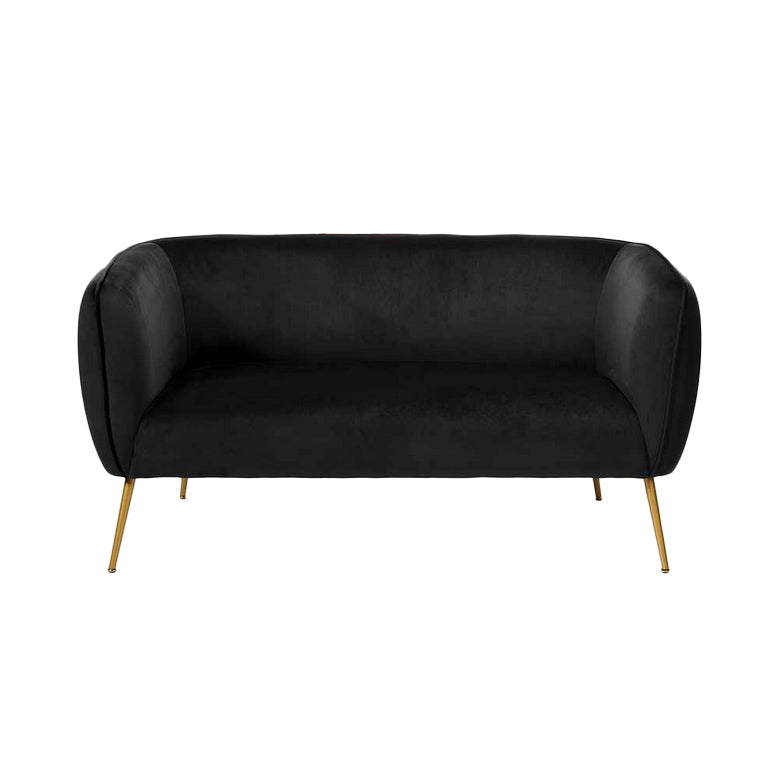 Black Velvet Sofa 142 cm