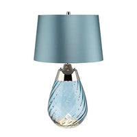 Blue Glass Table Lamp with Shade 60cm CLEARANCE