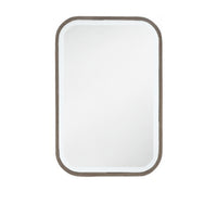 Bronze metal curved corner mirror 95 x 65c