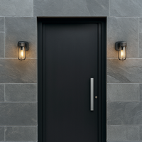 Bronze wall lights to enhance the entryway to a contemporary home.