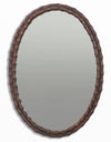 Small cloakroom, bathroom mirror, decorative oval metal mirror