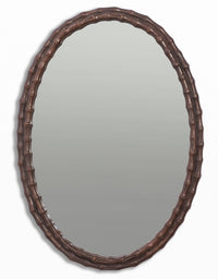 Small cloakroom, bathroom mirror, decorative oval metal mirror