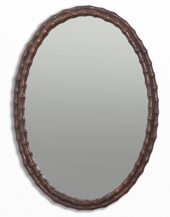 Small cloakroom, bathroom mirror, decorative oval metal mirror
