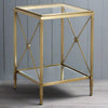 Gilt Metal Empire Square Side Table 41 cm