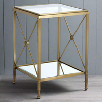 Gilt Metal Empire Square Side Table 41 cm