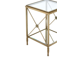 Gilt Metal Empire Square Side Table 41 cm