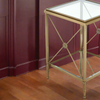 Gilt Metal Empire Square Side Table 41 cm