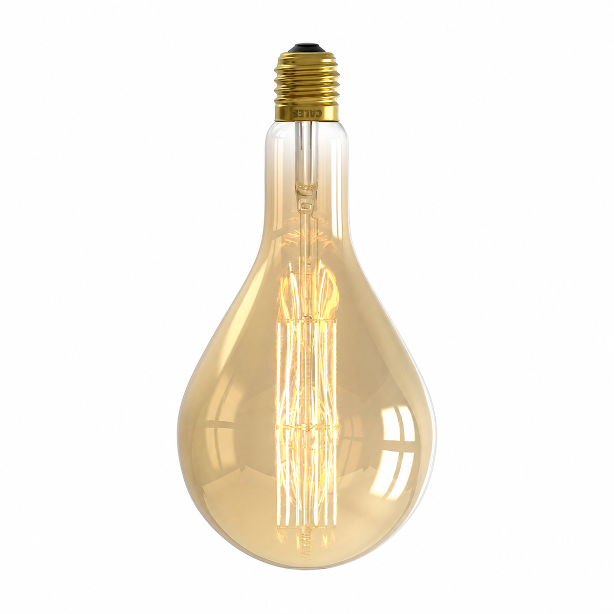 Vintage-style light bulb on a white background
