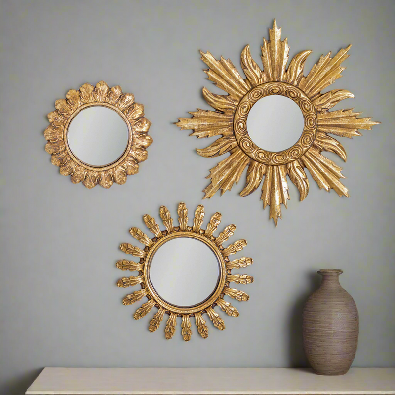 Mini Gold Sun Convex Mirror 30 cm