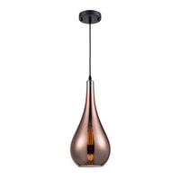 Sleek, slim copper glass pendant, a beautiful colour. perfect island pendant. Long teardrop design, contemporary. These jewelled coloured lights are perfect over a kitchen island.