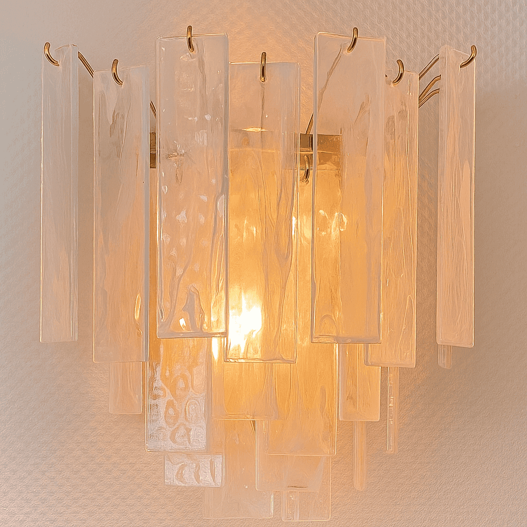 Wall mounted large crystal and gilt metal light, luxury in your bedroom, hall or living room.