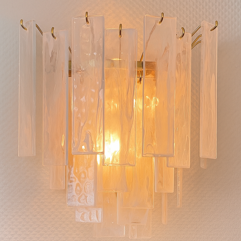 Wall mounted large crystal and gilt metal light, luxury in your bedroom, hall or living room.