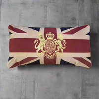 A large rectangular, crested Union Jack cushion, to give a British feel to your decor. A statement cushion along the back of your sofa, beautifully made and finished in linen, these cushions are made to last.