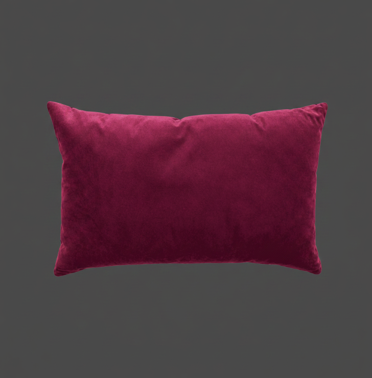 Magenta pillow on a dark gray background