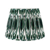 Dark Green Pleated Lamp Shade. Large, patterned, pleated shade in a dark green and white colouring.