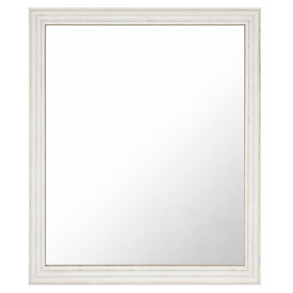 Small White Wooden Framed Rectangular Mirror 47 cm x 57 cm - CLEARANCE