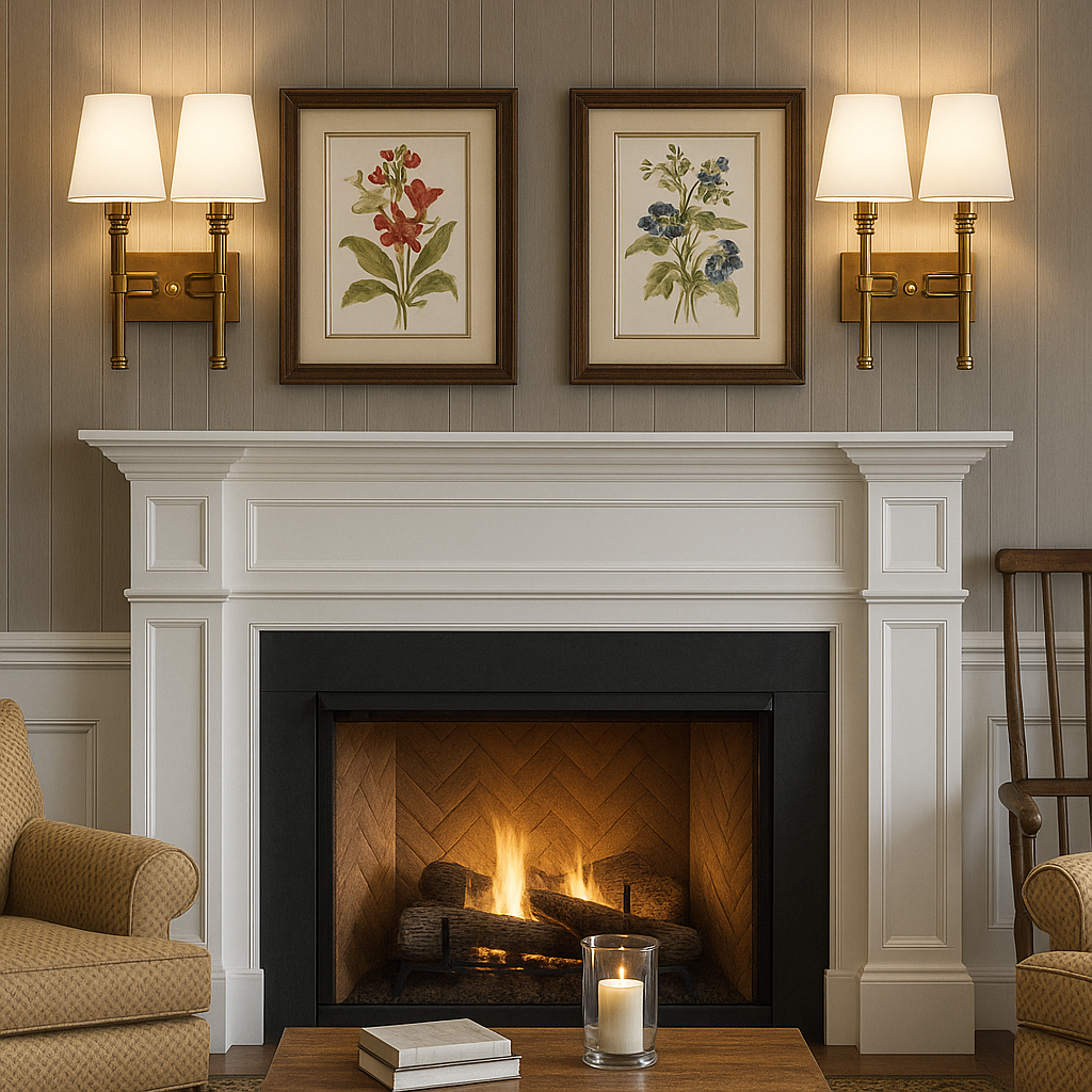 Double rubbed antique brass ribbed wall light with two fabric shades.&nbsp; The sturdy wall light is perfect for a living room or a bedroom.&nbsp;&nbsp; You get the added bonus of twice the amount of light, in a dark hallway or landing. The addition of two fabric shades allows the light to stream out.&nbsp;