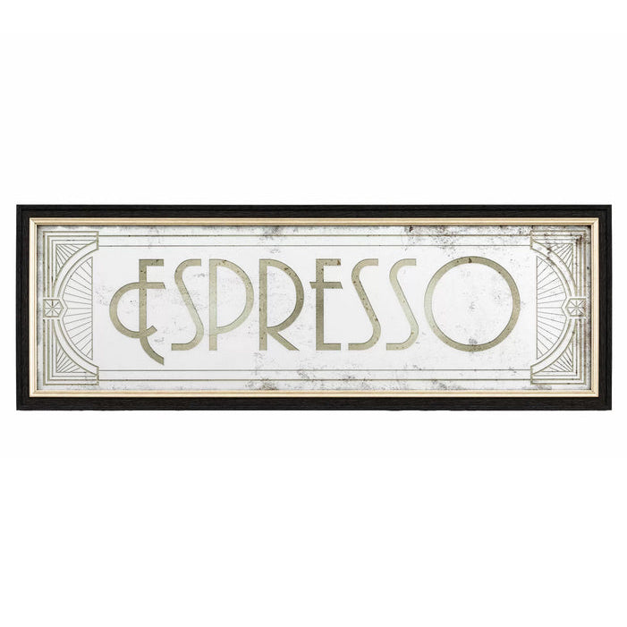 Mirrored Wall Sign "Espresso" 69 x 24 cm