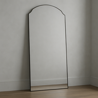 Minimal arched leaning mirror in black, great dressing room or bedroom mirror