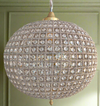 Extra Large XXL Brass Crystal Globe Chandelier - 80 cm