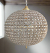 Extra Large Brass Crystal Globe Chandelier - 70 cm