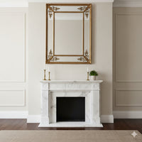 Tall, slim paneled mirror with decorative corner motif. Exceptionally elegant mirror - the beveled glass panels reflecting light in any room.