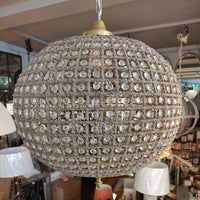 Extra Large Brass Crystal Globe Chandelier - 70 cm