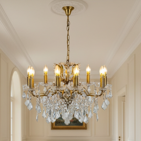 Crystal Chandelier Gold 8 Light