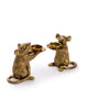 Gold Mice Candle Holders / Pair