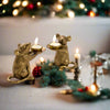 Gold Mice Candle Holders / Pair