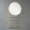 Gold Shelf Unit With Round  Mirror - 77cm