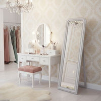 free standing mirror in a dressing room