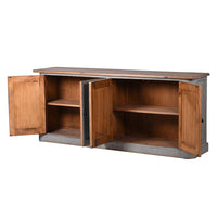 This sideboard is  the perfect addition to your period home. Its distinctive distressed grey blue finish and old pine surface give it a sense of history and character. 