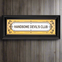 Mirrored Wall Sign "Handsome Devil's Club" 94 cm