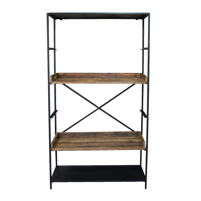 Metal & Wooden Shelving Unit 200 cm