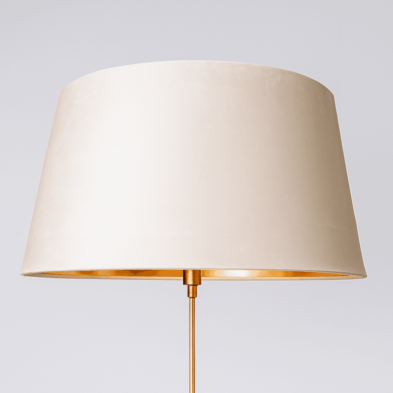 Large cream velvet lampshade with gold lining,  perfect floor lampshade.