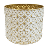 large metal festive metal white and gold container, would work perfectly as pot for Xmas tree