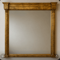 Oversized Wooden Gilt Column Mirror 150 x 150 cm