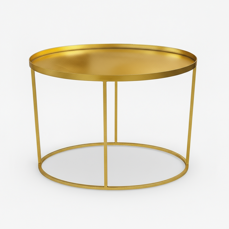 gilt metal end table-perfect by sofa in a living room 