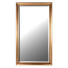 Large, simple, beaded framed gilt mirror.&nbsp; An elegant mirror in a deep gilt finish.&nbsp; The simplicity of the beaded, swept frame belies the effect of this stunning mirror.&nbsp; Perfect to add a luxurious glamour to an entryway, sitting room, fabulous in a dressing room this mirror works anywhere, the beveled frame flashing out light wherever it is placed.