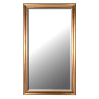 Large, simple, beaded framed gilt mirror.&nbsp; An elegant mirror in a deep gilt finish.&nbsp; The simplicity of the beaded, swept frame belies the effect of this stunning mirror.&nbsp; Perfect to add a luxurious glamour to an entryway, sitting room, fabulous in a dressing room this mirror works anywhere, the beveled frame flashing out light wherever it is placed.