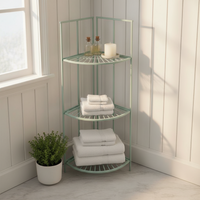 Folding Corner Shelf Unit with Three Shelves