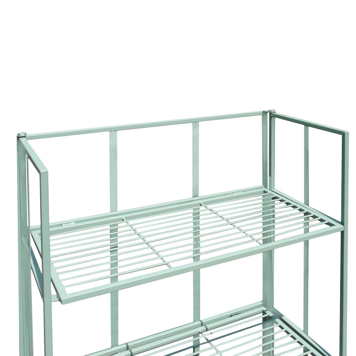 Folding indoor or outdoor shelving, blue painted and perfect storage inside or in your garden or conservatory for plants etc