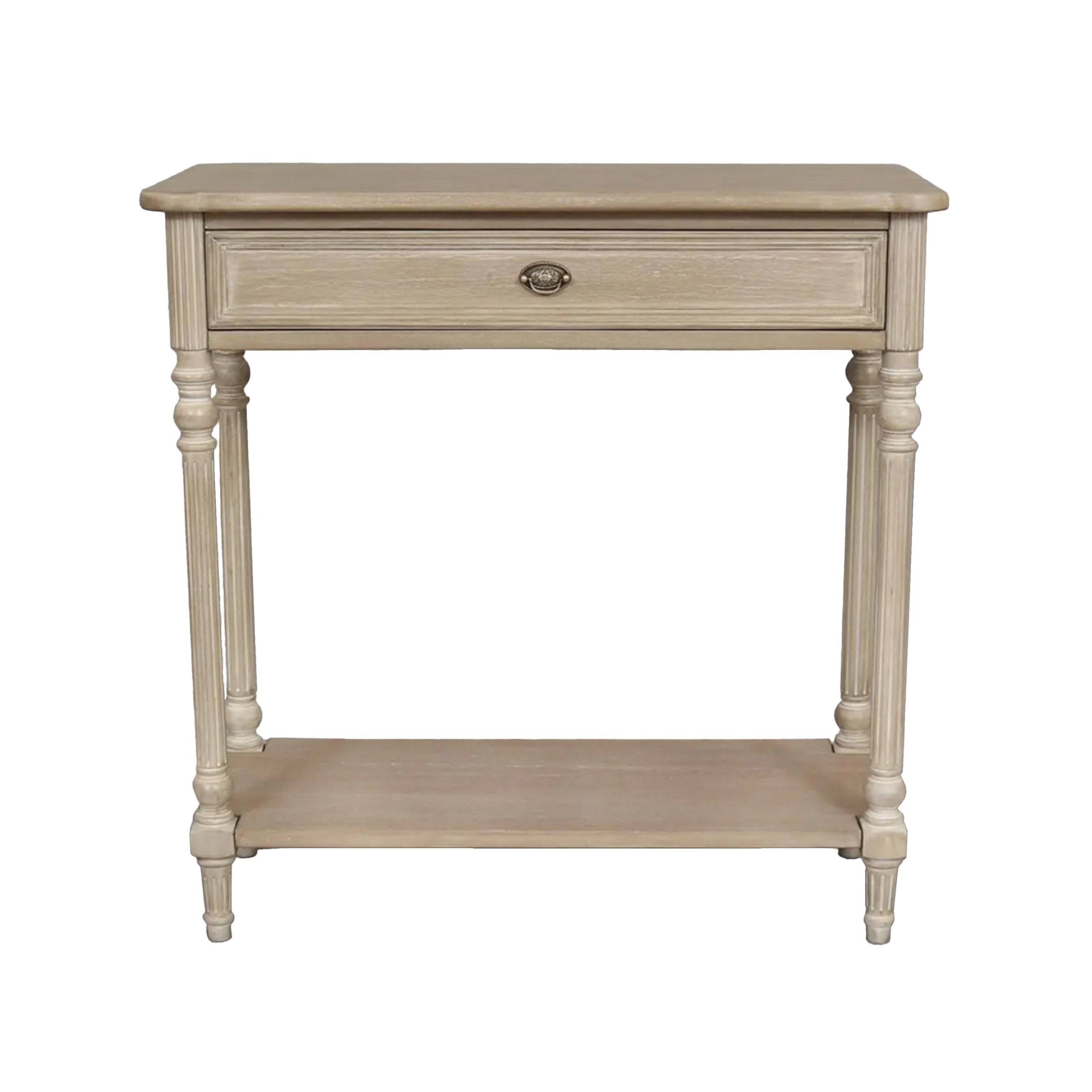A classic and very pretty console table perfect for a hall or recessed area where extra surface is required. Made from Mindi wood with an ash veneer.