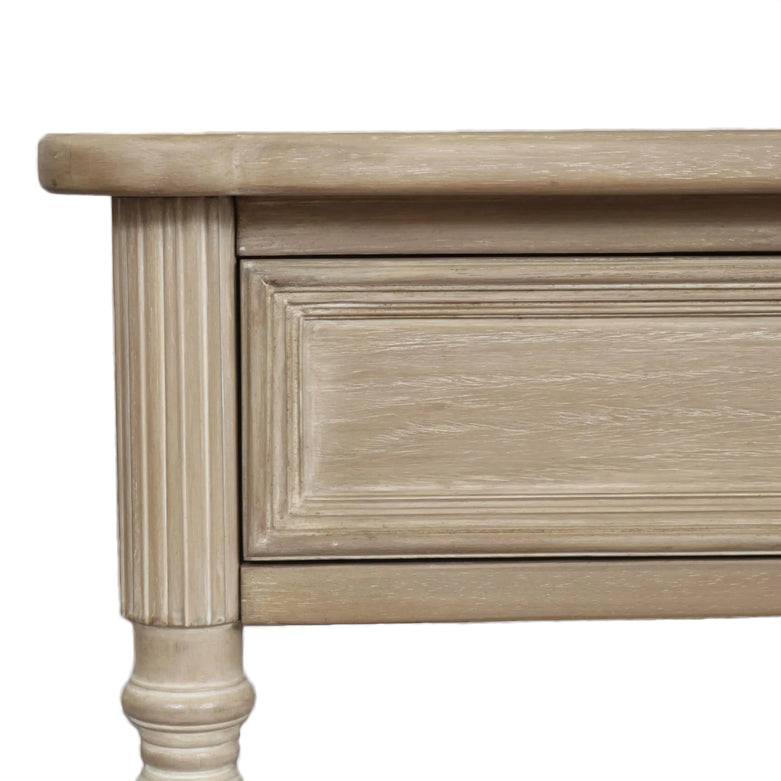 A classic and very pretty console table perfect for a hall or recessed area where extra surface is required. Made from Mindi wood with an ash veneer.