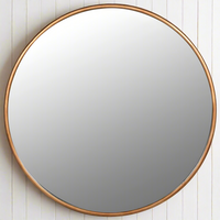 Oversize circular mirror 120 cm, perfect for overmantle, large bathroom mirror on a neutral background.