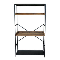 Made from iron and reclaimed wood. Two shelves in total can be moved into various positions, this is the most useful storage in any room.